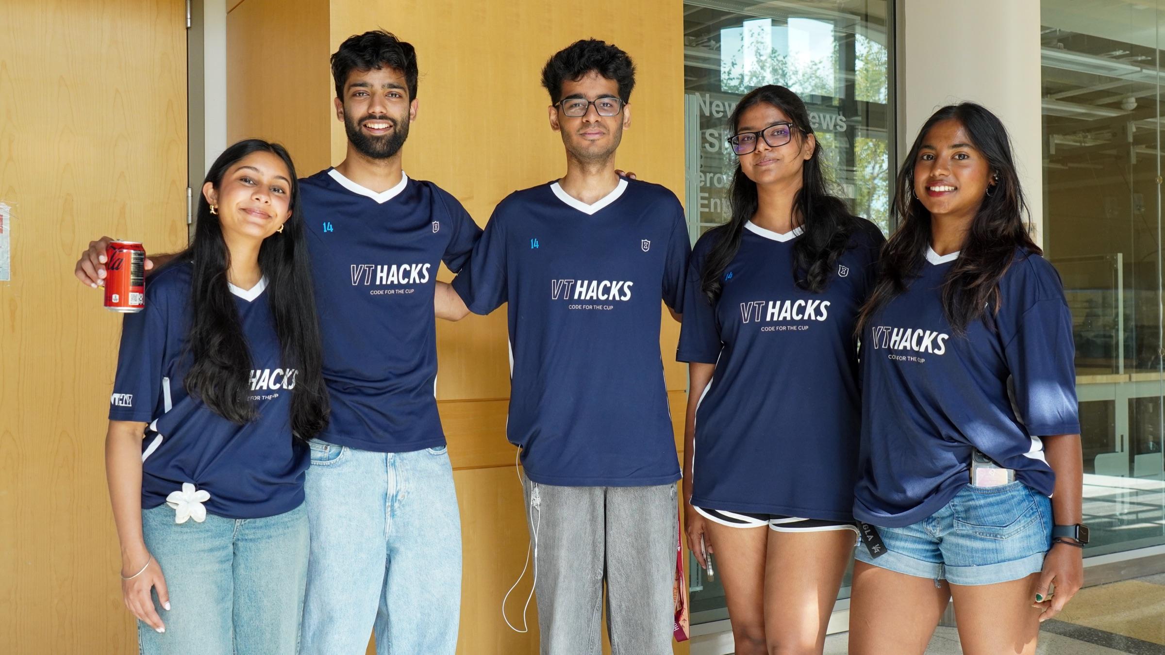 VTHacks organizers wearing Code for the Cup jerseys